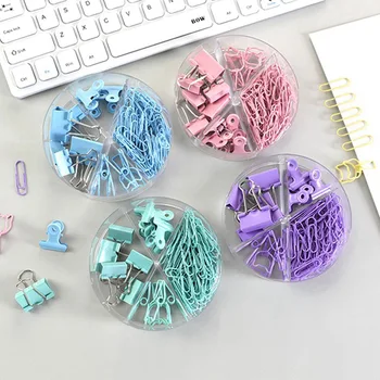 

94 Pcs/pack Colorful Metal Clips Documents Paper Clips Pins Sets for Office School Binder Clips Combination Stationery