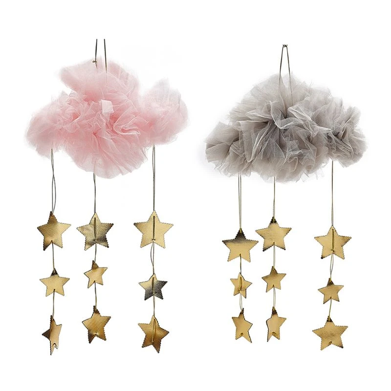 Ootdty Baby Ceiling Mobile Hanging Cloud Decorations Stars Garland Diy Pendant Photography Prop For Crib Kids Nursery Room Baby Rattles Mobiles Aliexpress