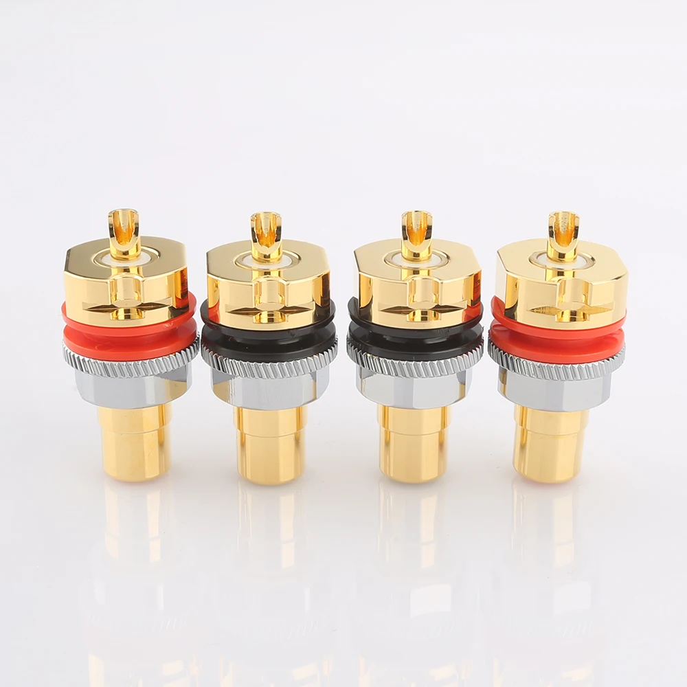 

Выборг RC101G чистый Медь 24K позолоченный разъем RCA разъем припоя RCA разъем «Мама», Hi-Fi, совмещенный дальний конец