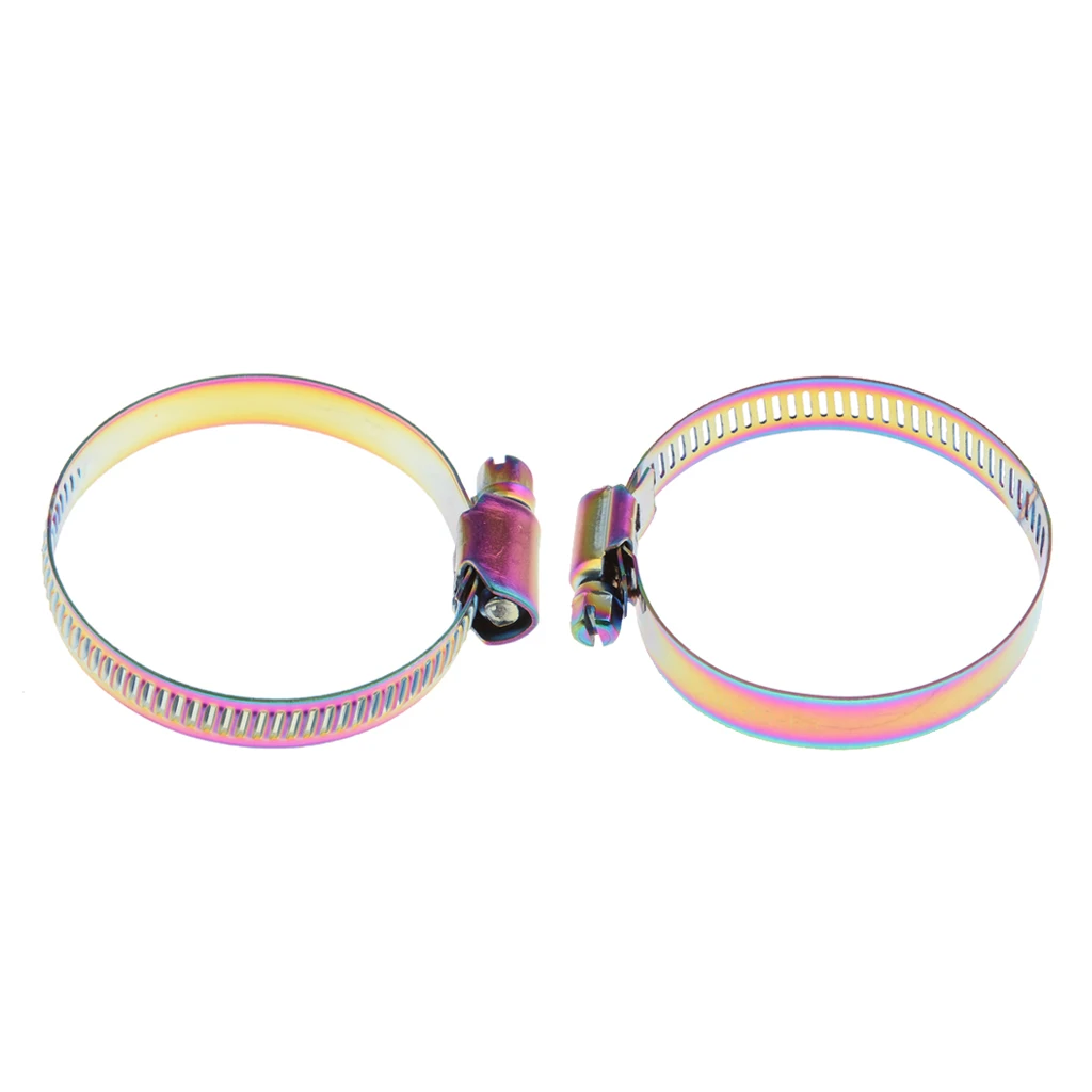 2 Pieces Motorcycle Adjustable Fuel Injection Style Hose Clamp for Diesel Petrol Pipes 32-50mm/40-63mm