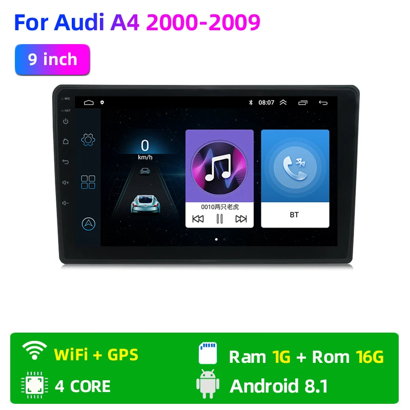 LUBELA-9 inch 2din Android car radio GPS navigation multimedia video player with bluetooth stereo receiver audio for Audi A4 B6 car stereo Car Radios