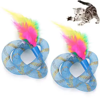

2Pcs Cute Cat Spring Toys Feather Springs Cat Toy Feather Interactive Playing Toys For Kitten Pet Accessories Feather Cat Toys