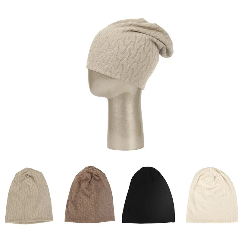 

New Solid Color Winter Hat For Women Man Knitted Ripple Beanies&Skullies Unisex Fashion Warm Beanie Hats Slouch Bonnets