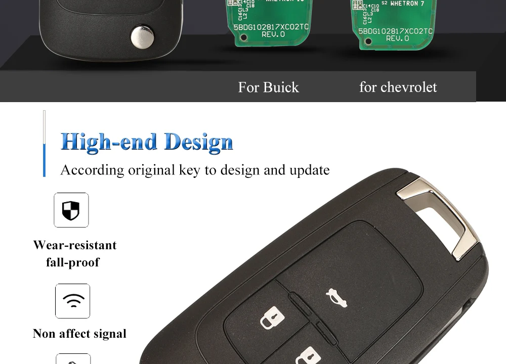 Keyforkess 2ALBS1SG24 telecomando per auto 433MHz ID70 per Chevrolet Aveo Cavalier 2019 2020 fit Buick Excelle 2015-2021 Opel - Hbe14fe1939694493a17c165db9afa8acF