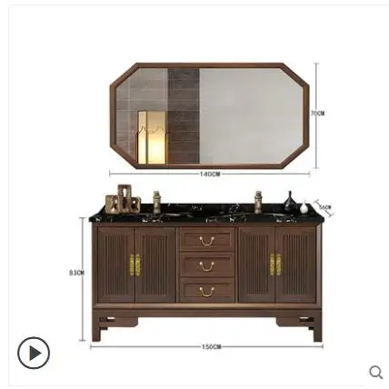 

Basin Bathroom Cabinet Bathroom European Antique Solid Wood Toilet Washer, Washback, Washbone Cabinet Combination