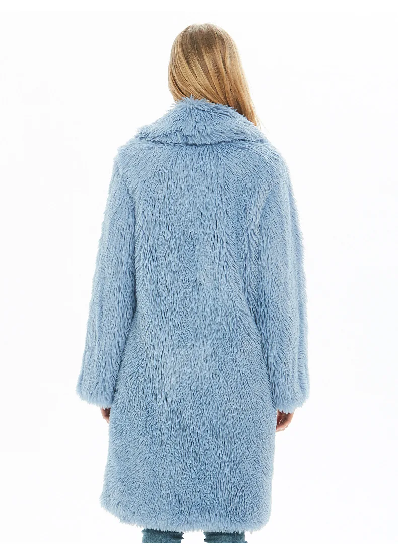 Furry Teddy Bear Coat Faux Fur overcoat Soft Fluffy Long Fur Jackets Female Vintage Winter Coat Women Elegant Shaggy Jackets