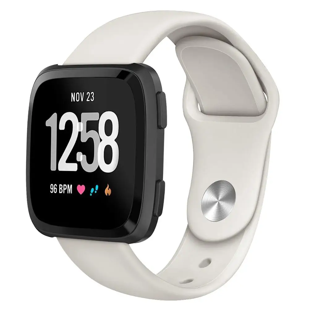 Высококачественный силиконовый безопасный регулируемый ремешок для Fitbit Versa2 Versa Lite, ремешок-браслет, ремешок для часов - Цвет ремешка: Apricot white