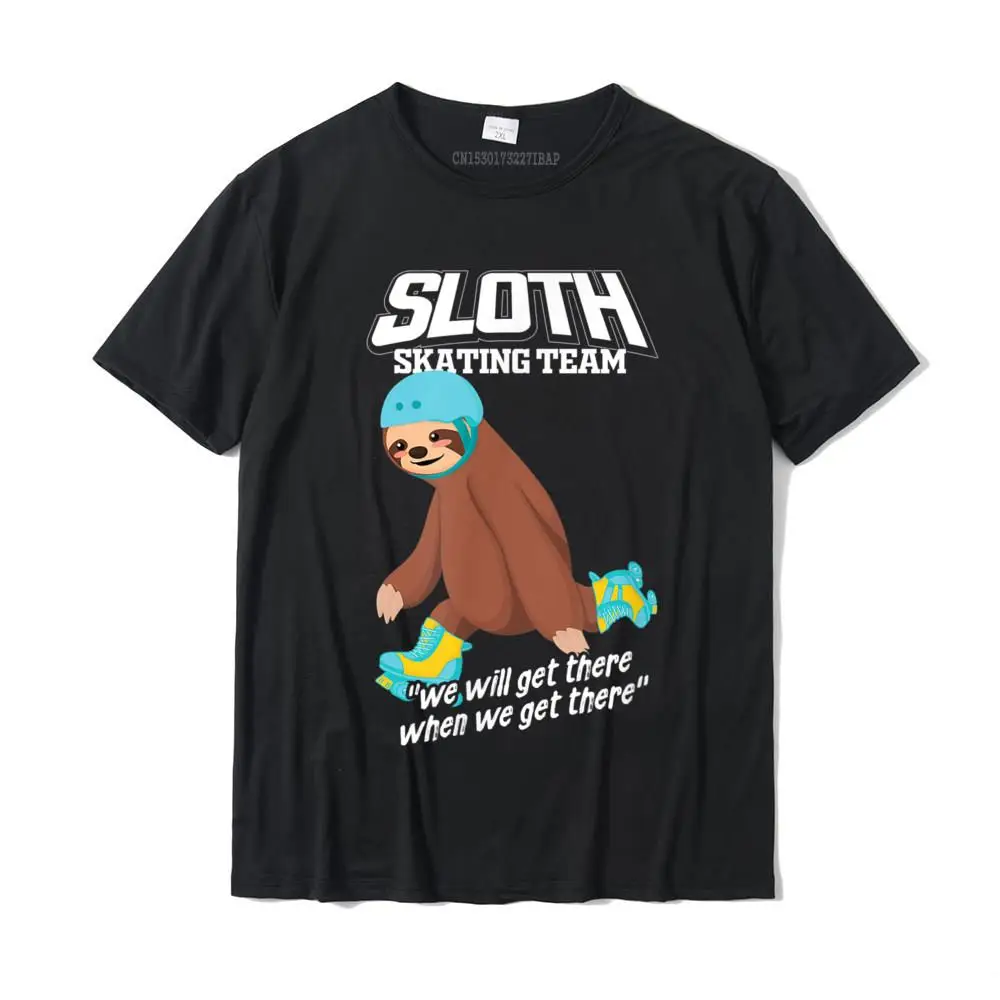 Printed Oncomfortable Short Sleeve Tops & Tees Father Day Cheap O-Neck Cotton Fabric Tops & Tees Men T Shirt Birthday  Sloth Skating Team Rollerblades Gift Retro Roller Skating T-Shirt__28243 black