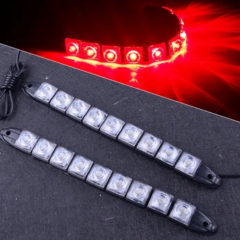 

beler 12V Plastic 2Pcs Safety Marine Boat Bow Daytime Navigation Lights LED Lighting Waterproof Stripe Kit 23.5x2 cm 2028BLBRB