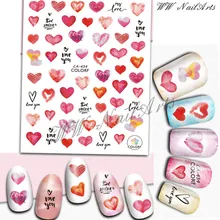 1 PCS Sexy Red Lip Nail Sticker Sticky Slider Cool Women's Nail Sticker Cartoon Love Valentine's Day DIY Decorative Sticker