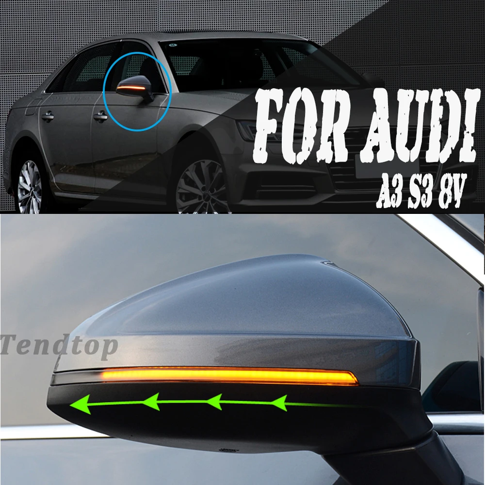 

2PCS Dynamic Turn Signal Light LED Side Wing Rearview Mirror Indicator Blinker Light for Audi A3 S3 8V 2013 2014 2015 2016 2017