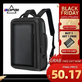 

BOPAI Men Laptop Backpack Business Anti-Theft Backpacking Travel Waterproof USB Charging Male School Bags Office Bag for Men