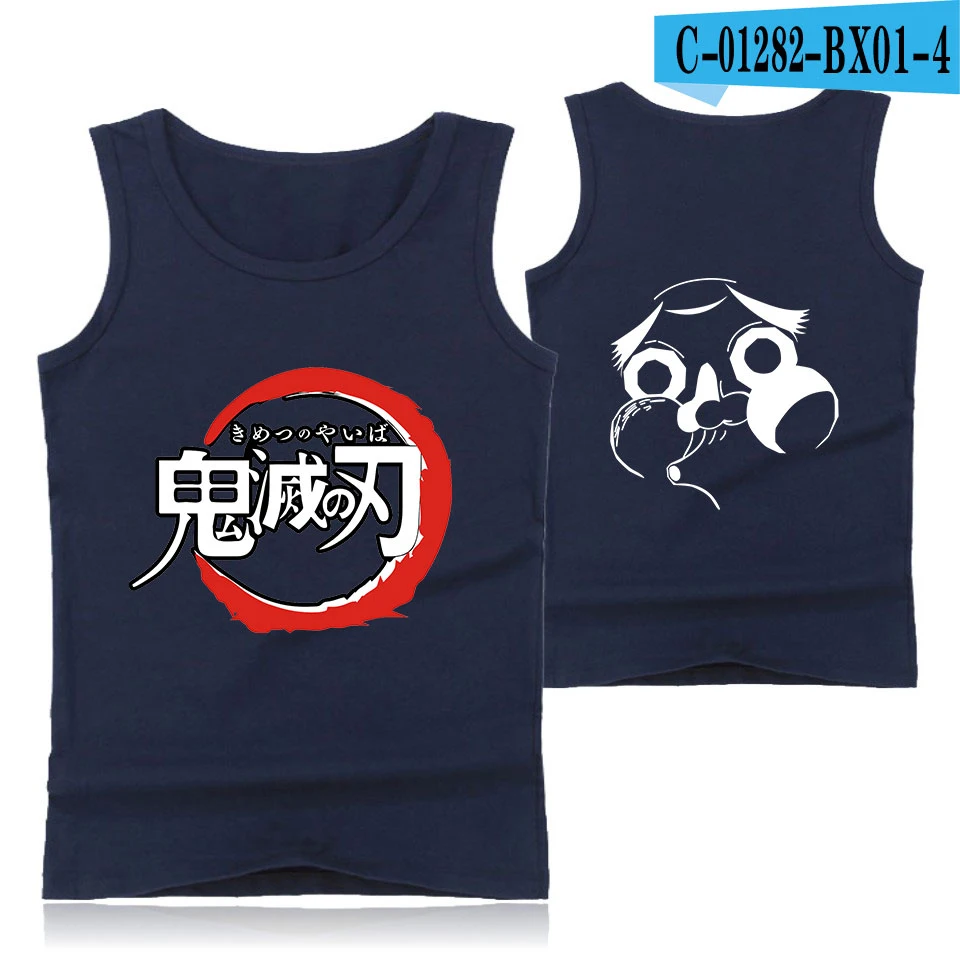 Аниме призрак блейд Топы Горячая Распродажа хип-хоп Модные топы забавная уличная одежда Post Malone для мужчин и женщин летняя майка - Цвет: navy