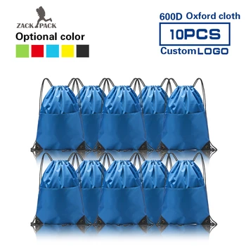 

10pcs Zackpack Sports Drawstring Backpack Custom Logo Waterproof Bundle Pocket Drawstring 600D thickening Oxford wholesale