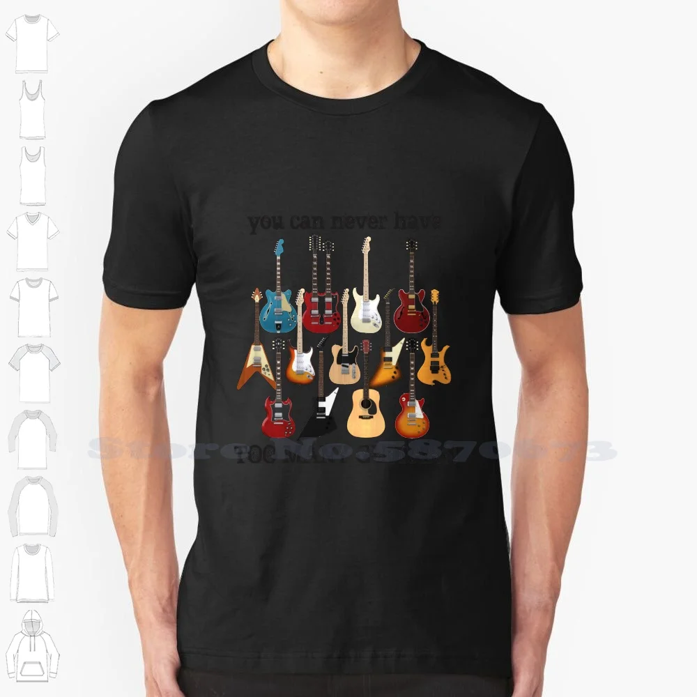 Molte Chitarre! Maglietta Divertente Estiva Per Uomo Donna Molte Chitarre Elettriche Stratocaster Telecaster Explorer Flying V Do