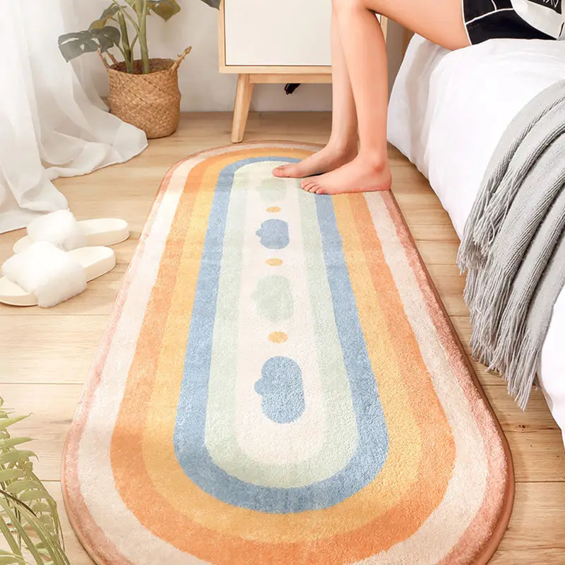 Bubble Kiss Cartoon Soft Long Carpet For Bedroom Bedside Non-Slip Tatami Floor Mat Children's Room Decor Cashmere Area Rugs