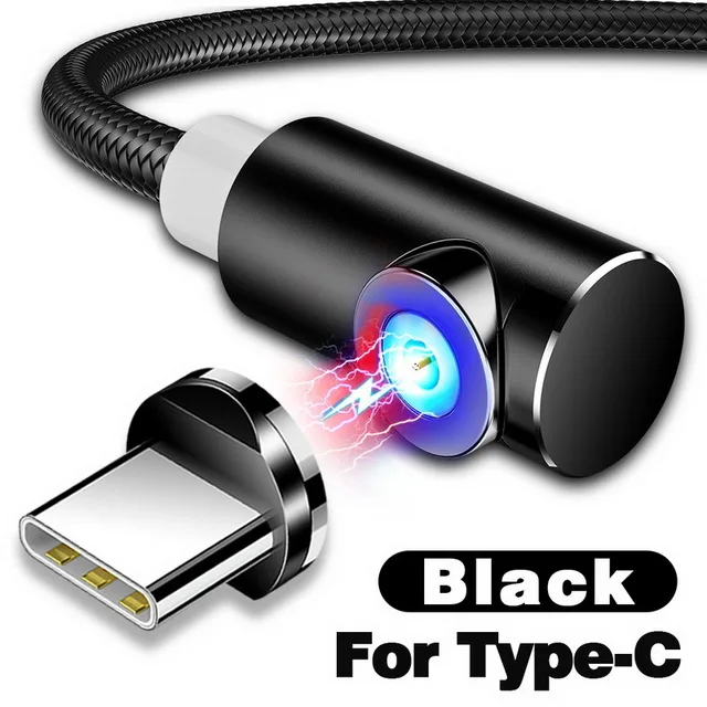 Магнитный кабель GETIHU для iPhone 11 Pro XS Max samsung Micro usb type C зарядное устройство Быстрая зарядка магнит Android шнур для мобильного телефона - Цвет: For Type C Black