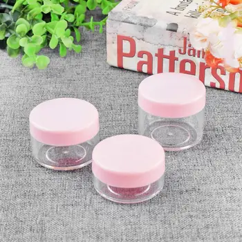 

10pcs/lot 10g Empty Plastic Makeup Nail Art Bead Storage Container Portable Cosmetic Cream Jar Pot Box Round Bottle
