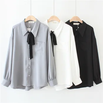 

Fat Mm College Wind Lapel Lace Shirt 2020 Pack Increase Code Age Reduction Wild Backing Shirt 1102