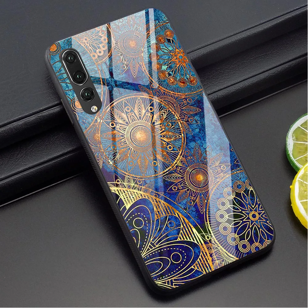 Сапфировое Нефритовое витражное стекло мандалы чехол для телефона huawei Honor 10 Lite чехол 9 7A P10 P20 P30 PRO P Smart mate 20 Lite стекло