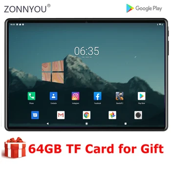 

2020 Global Version 10 inch tablet 4+64GB Memory 4G LTE Tablets Dual SIM Card Wifi Android 9.0 tablet 10.1+ 64GB TF Card