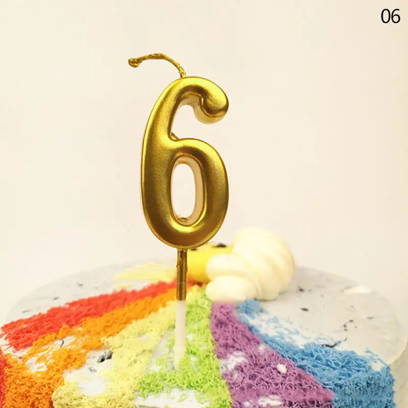 Золотая фигура свечи для украшения торта на день рождения безопасный пламя кекс топпер свечи Annivesary вечерние украшения - Цвет: 6