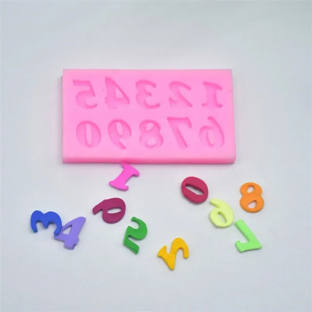3D -S Számok Szilikon Penész Party Fondant Sütemény Díszítő Szerszámok Cukorkás Csokoládé Gumpast Szappanos Öntőformák - Image 2