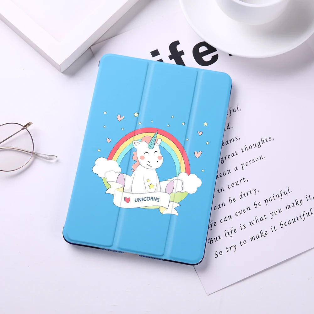 С милым рисунком в виде единорога флип чехол для iPad Mini 5 4 3 2 1 планшета Авто Режим
