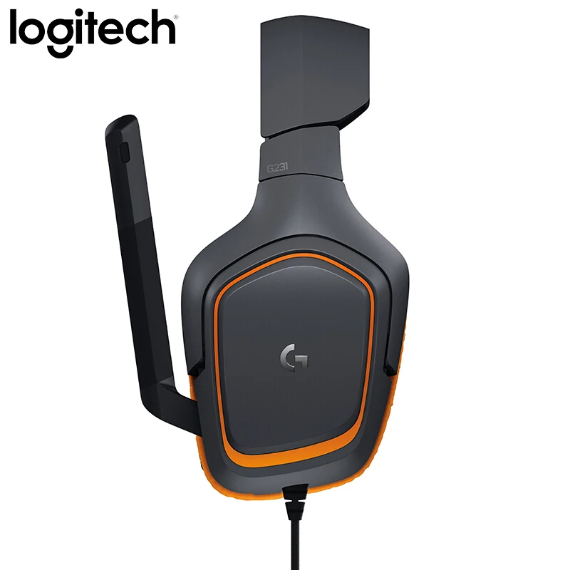 Игровая стереогарнитура logitech G231 с микрофоном с шумоподавлением, кабель 3,5 мм для ПК Xbox One PS4, динамическая гарнитура