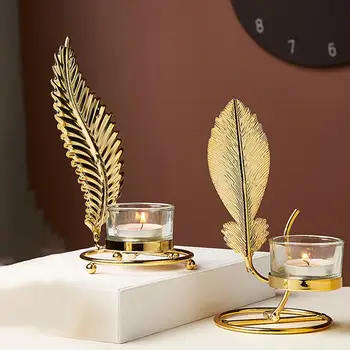 

Nordic Style Geometric Iron Candlestick Candle Holders Home Wall Romantic Durable Candlesticks Wedding Home Decoration Craft