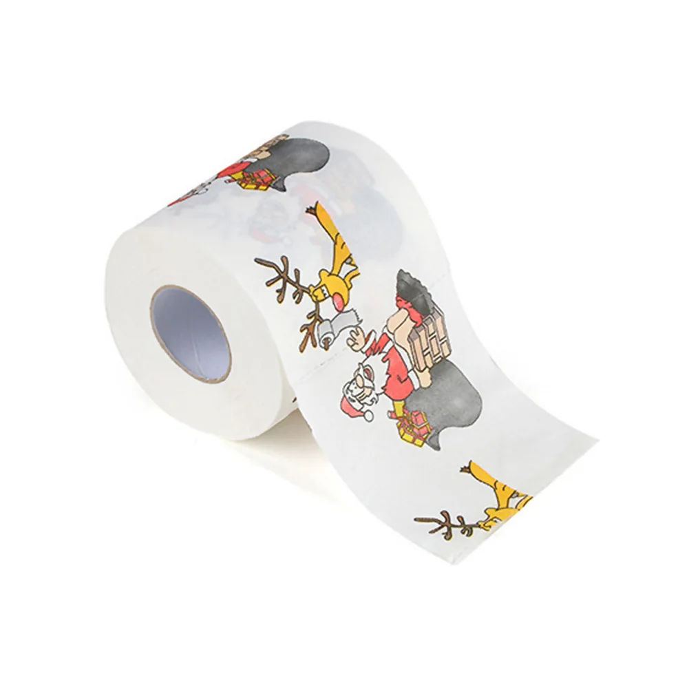 Туалет ванна поставляет рулон бумаги вечерние кухня Рождественская бумага орнамент печать мультфильм Домашние Декорации праздничные гостиной