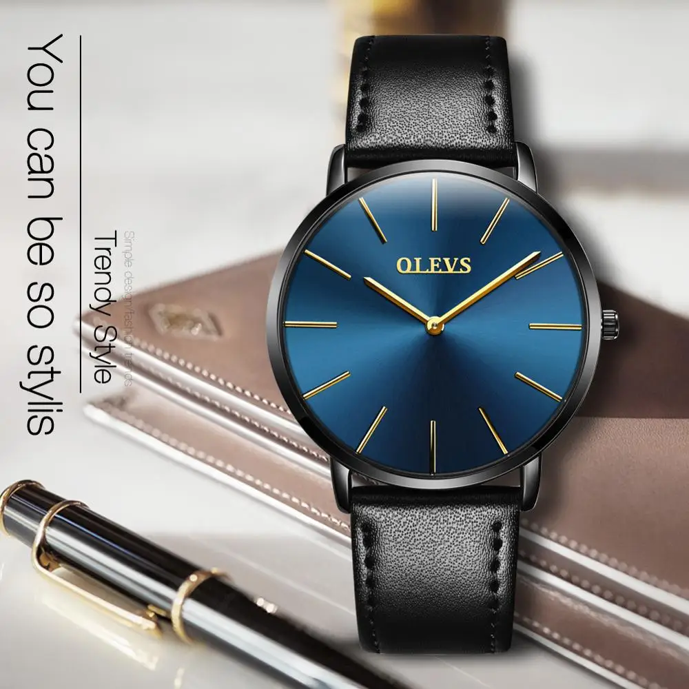 

Fashion Couple Watches OLEVS Relojes Para Hombre Brand Luxury Watch Men Leather Strap Wristwatch for Men Quartz Male Clock
