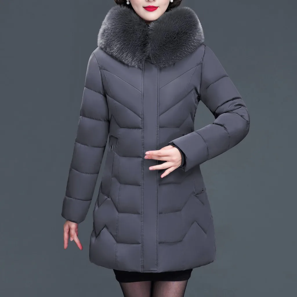 Womail зимняя куртка женская 5xl размера плюс короткая среднего возраста длинная толстая теплая верхняя одежда с длинным рукавом теплая куртка с капюшоном на молнии