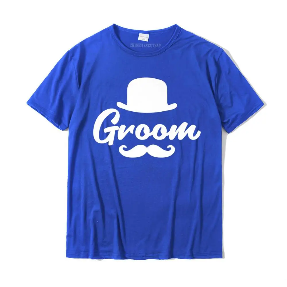 Fitness Tight Simple Style Geek Short Sleeve Summer Tees Funny Crew Neck 100% Cotton Fabric Clothing Shirt Men's T Shirts Wedding Shirt Groom Tees Bowler Hat Mustache Men Fiance Gift Premium T-Shirt__MZ14510 blue
