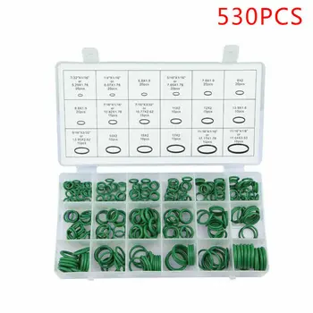 

530pcs 18 Size Green Seal Ring With Storage Box Hydraulics Gas Oil Assortment