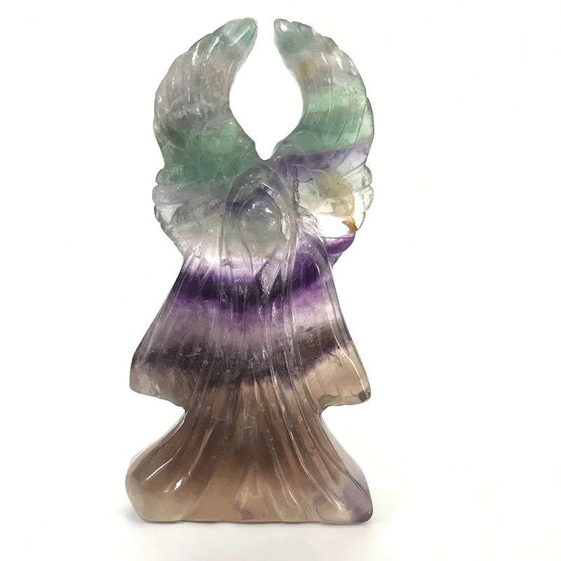 Rainbow Fluorite Высокое качество натуральный Радуга флюоритовая, Хрустальная Темный ангел Форма камень ручной работы для подарок& Домашние декорации TP - Цвет: Rainbow Fluorite