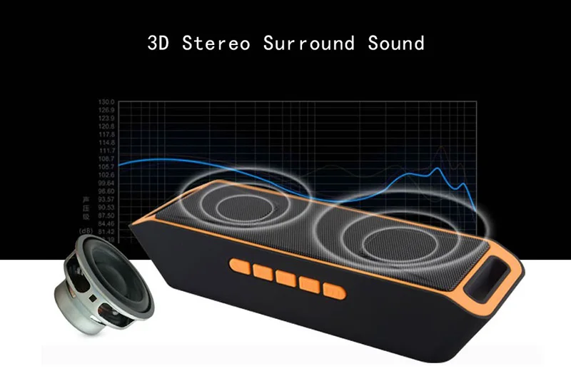 Портативная беспроводная Bluetooth Колонка SC208 басовый звук ABS пластик + железная