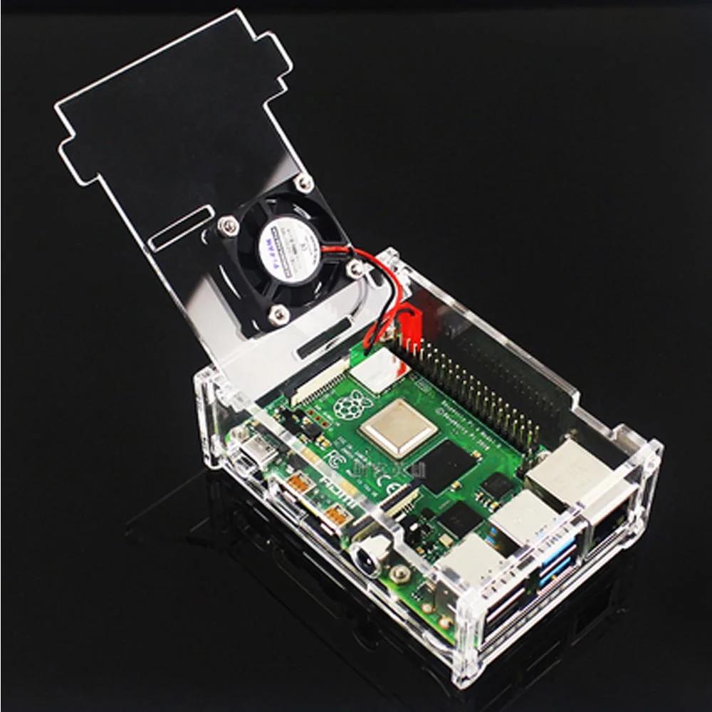 Raspberry PI 4 Модель B акриловый чехол с охлаждающим вентилятором+ 32 ...