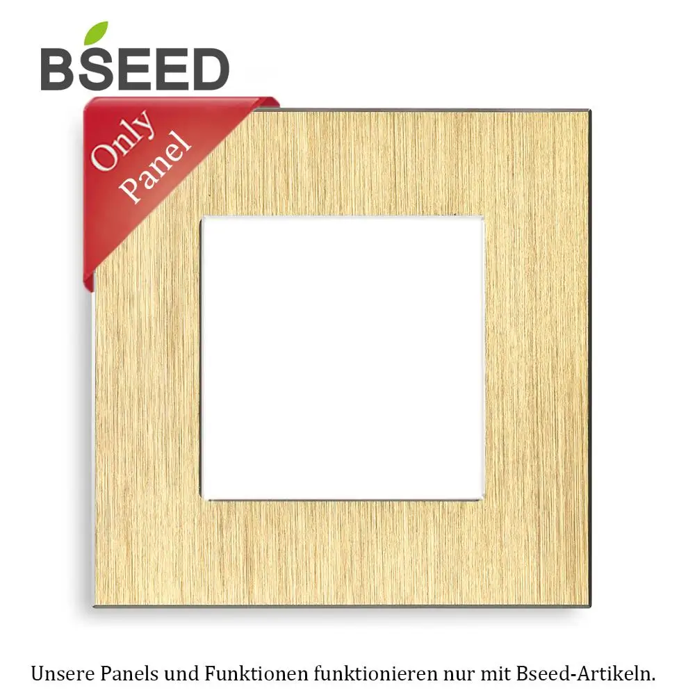BSEED стандарт ЕС стиль Матовый алюминий 86 мм белый черный Gloden для розетки - Цвет: Golden