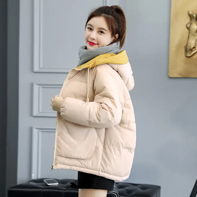 

Fashion Bubble Coat Solid Standard Collar Oversized Short Jacket Winter Autumn Female Puffer Jacket Parkas Mujer 2020