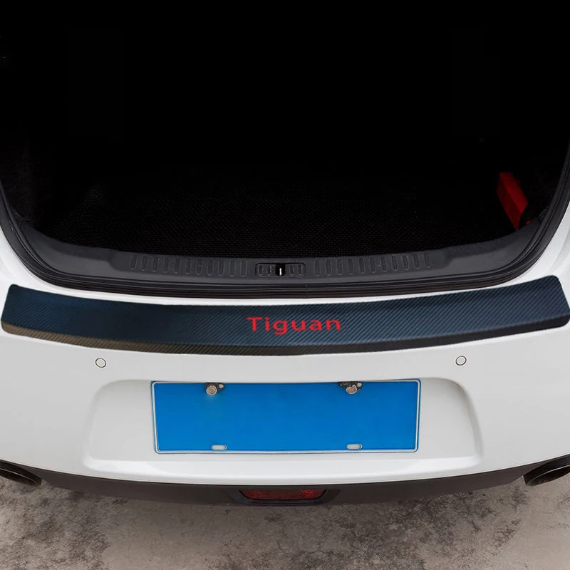 Автомобильный багажник задний бампер Накладка для Volkswagen Tiguan из искусственной кожи накладка наклейка