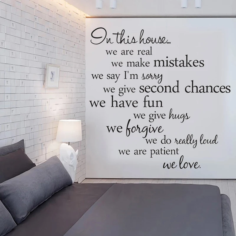 

In This House We Rre Real Quotes Home Creative Decals Family Vinyl Wall Stickers Words Livingroom Backdrop Decorative RU2092