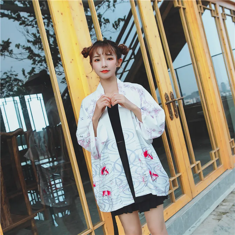 Женские топы лето японские модные Кимоно Одежда для пар Obi Yukata женское пляжное кимоно Boho Haori кимоно Japones FF2426