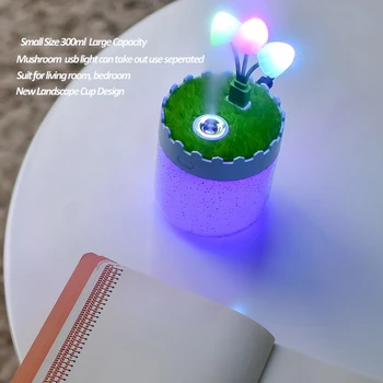 

300ml USB Air Humidifier Mushroom Light Air Diffuser Ultrasonic Cool Mist Aroma Humidifier Mist Maker Fogger Maker For House