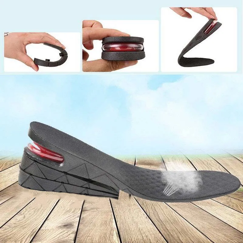 

New 1 Pair 3-Layer Adjustable Height Increase Insole Heel Lift Gain Altitude Shoe Pads MV66