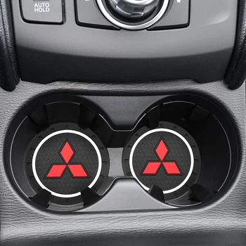 

1/2pc Auto Water Cup Slot Non-Slip Mat Accessories For Mitsubishi l200 outlander 3 lancer 10 pajero 2 4 galant 8 delica grandis