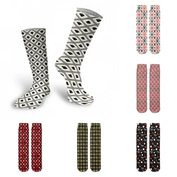 Fashion Chess 3D Printing Cotton Socks For women Poker Game High Ankle Socks Street Punk Funny Unisex Cotton Socks Sox