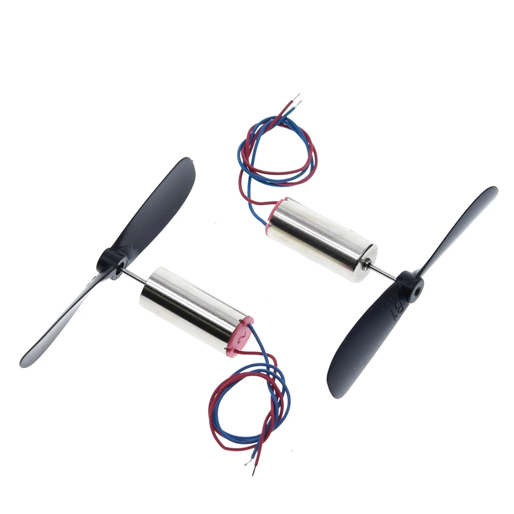 1set=2pcs DC3.7-4.2V 716 7*16MM Micro DIY Helicopter Coreless DC Motor With Propeller Great Torque High Speed Motor