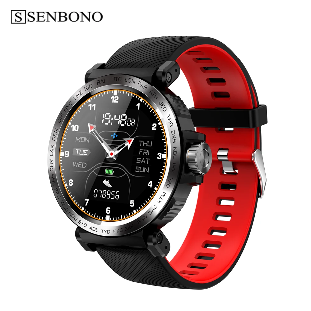 SENBONO умные часы для мужчин Full Touch IP68 водонепроницаемые спортивные часы браслет сердечного ритма wo для мужчин Smartwatch для IOS Android телефон