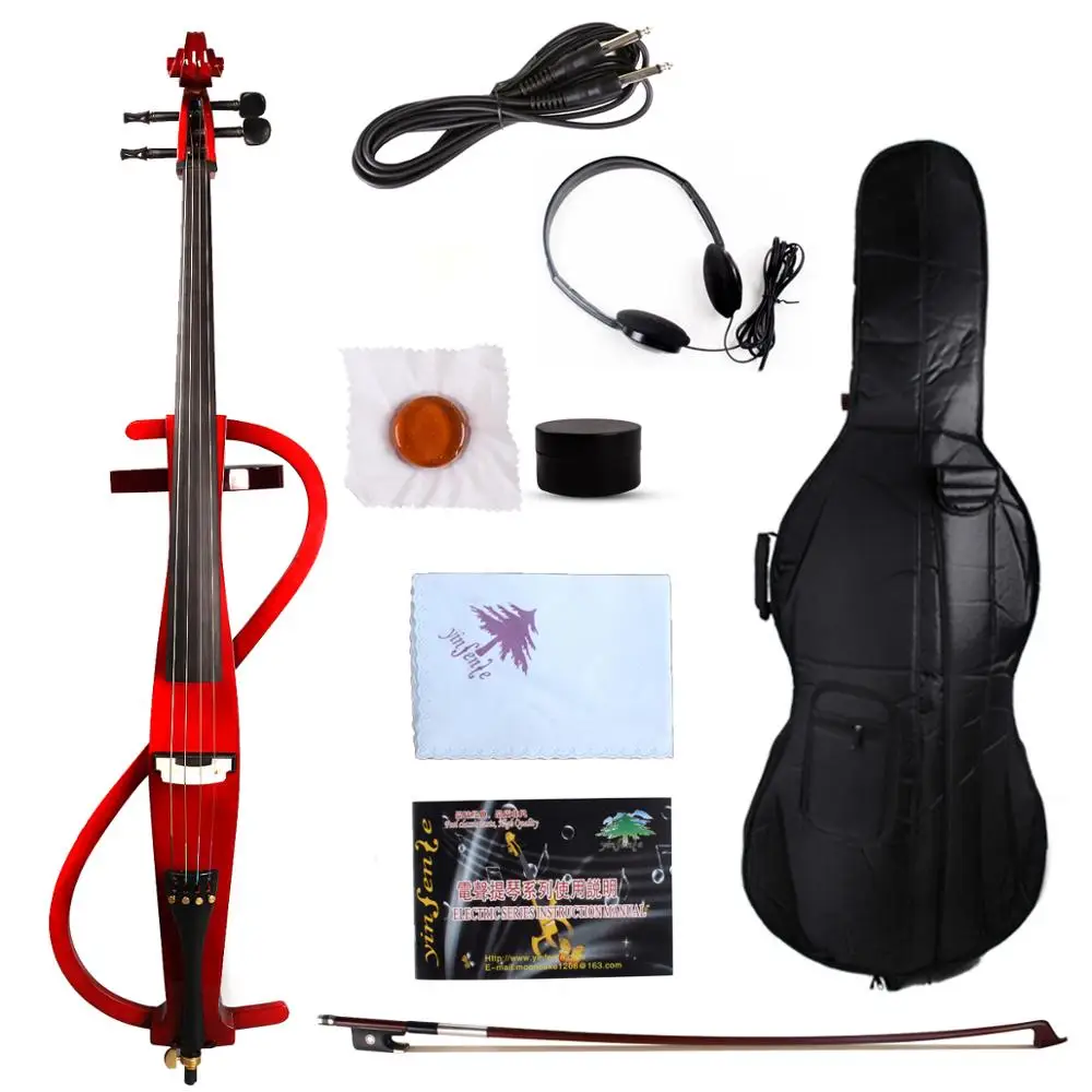 

New 4/4 Electric Cello Silent Powerful Sound Parted Agile Black High Quality